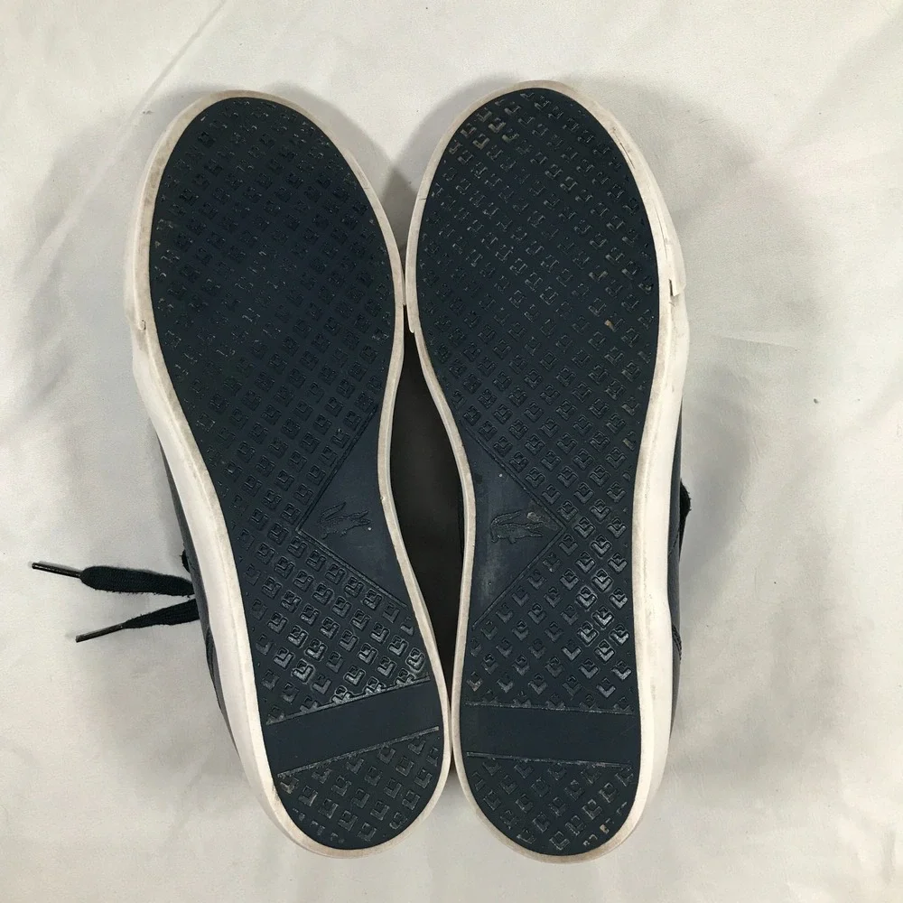 Lacoste Bayliss 118 1 U Navy Blue Crocodile Logo Lace Up Shoes Mens US 8.5 EU 41